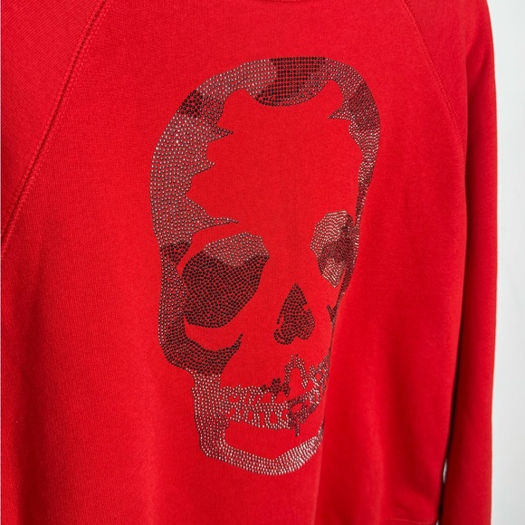 Zadig & Voltaire Miss Skull Merino Wool Long-Sleeve Sweater Red Women’s Small - Picture 2 of 5